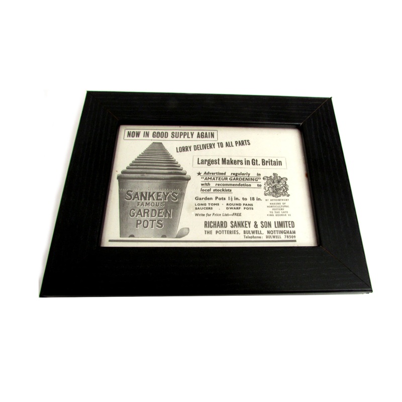 1950's Framed Sankeys Plant Pots Picture - Size: A6