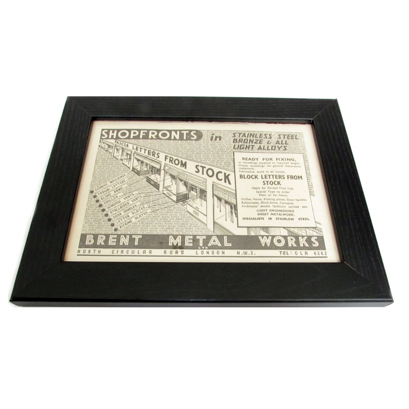 1950's Framed Shopfront Letters Picture - Size: A5