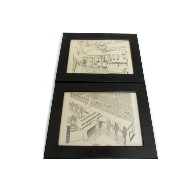 1950's Framed Showroom Diagram Pictures - Size: A5
