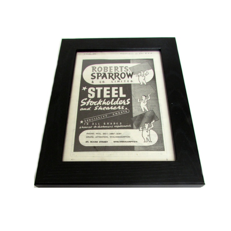 1950's Framed Sparrow Steel  Picture - Size: A5
