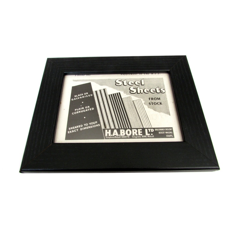 1950's Framed Steel Sheets Picture - Size: A6