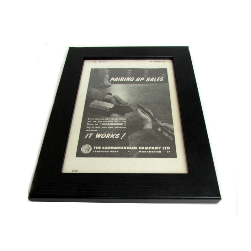 1950's Framed Tool Sharpening Picture - Size: A5