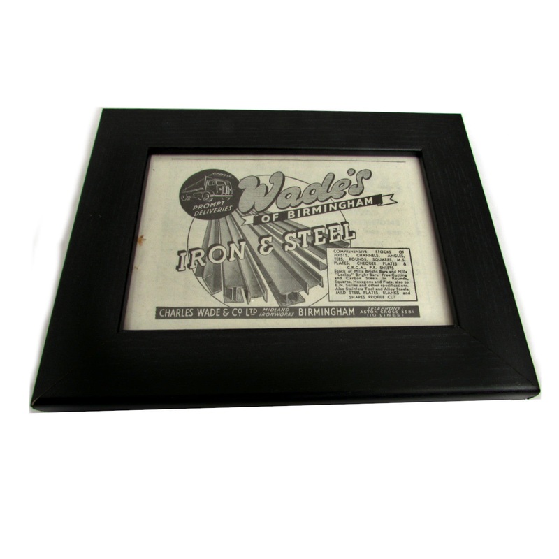 1950's Framed Wades Steel Picture - Size: A6