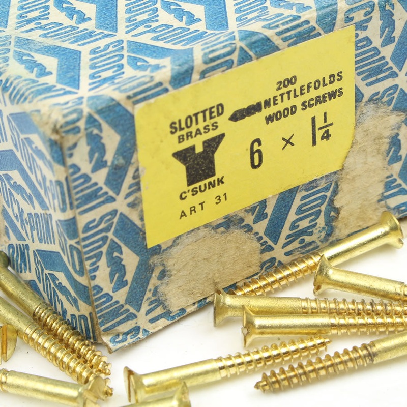 25 x Nettlefolds CSunk Brass Screws  1 1/4 x 6