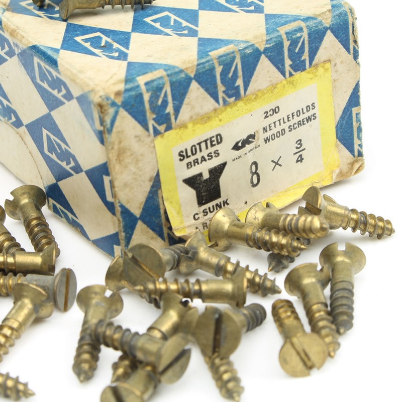 25 x Nettlefolds CSunk Brass Screws  3/4 x 8