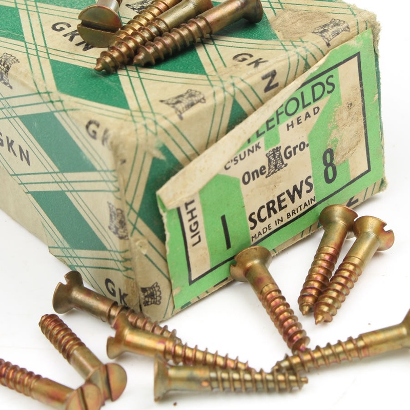 25x Nettlefolds Light Bronzed Screws  1 x 8