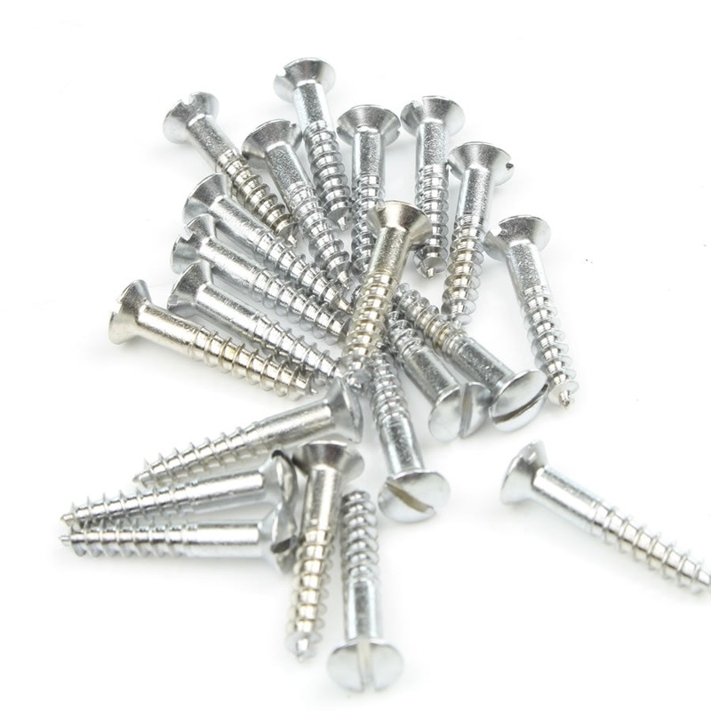 31 Nettlefolds  Raised Head Chromium Brass Screws 1x8