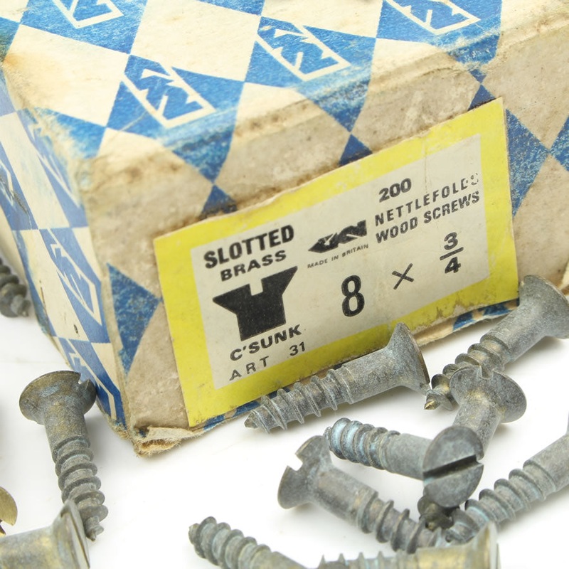 44 x Nettlefolds CSunk Brass Screws  3/4 x 8
