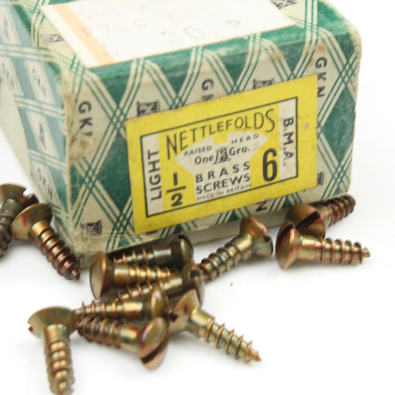 50x Nettlefolds Light BMA Brass Screws 1/2 x 6