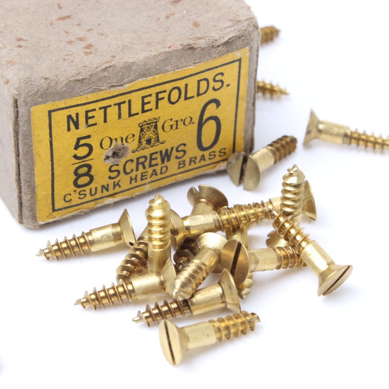 20 x Nettlefold Brass Flat Screws 5/8 x6s