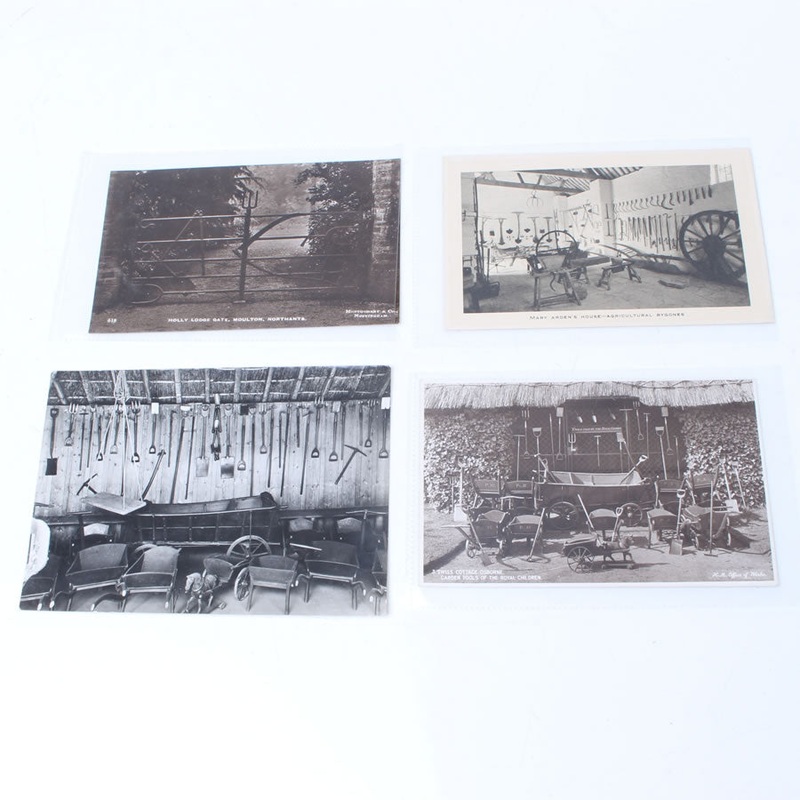 4x Old Tools Postcards