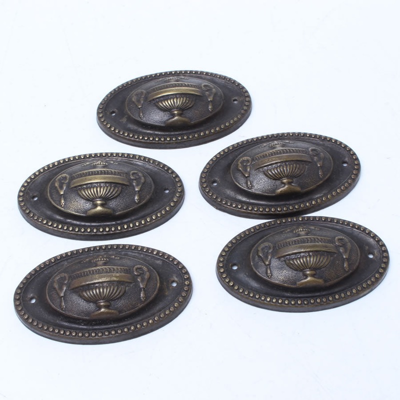 5x Old Brass Decorative Cupped Plates