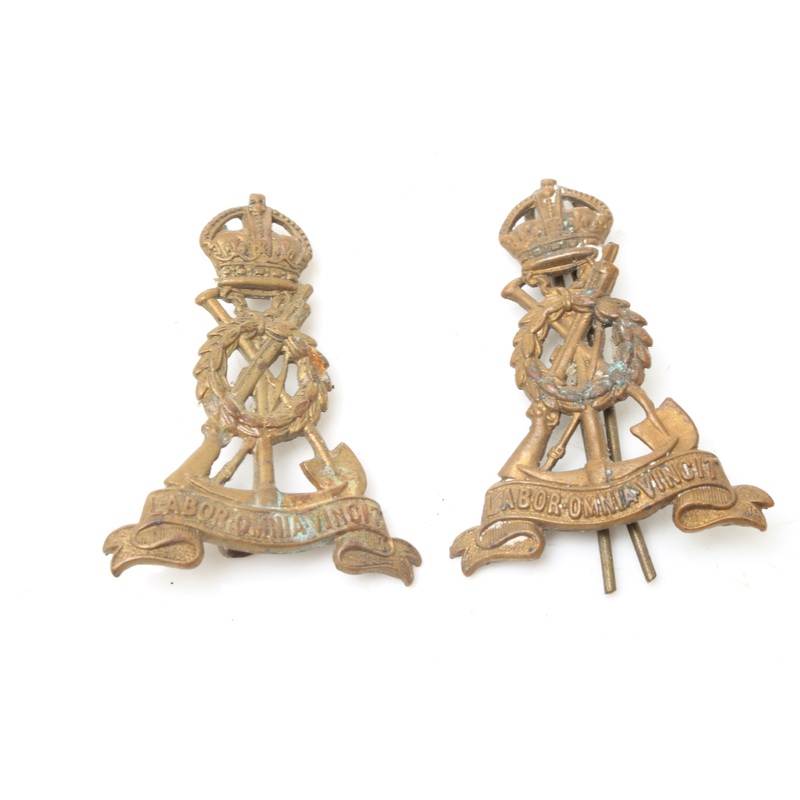 2x Royal Pioneer Corps Cap Badges