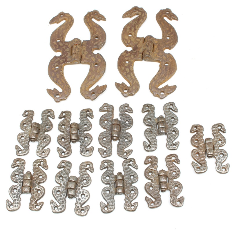 Old Large & Small Snake Hinges / Serpent Hinges (2" & 5")