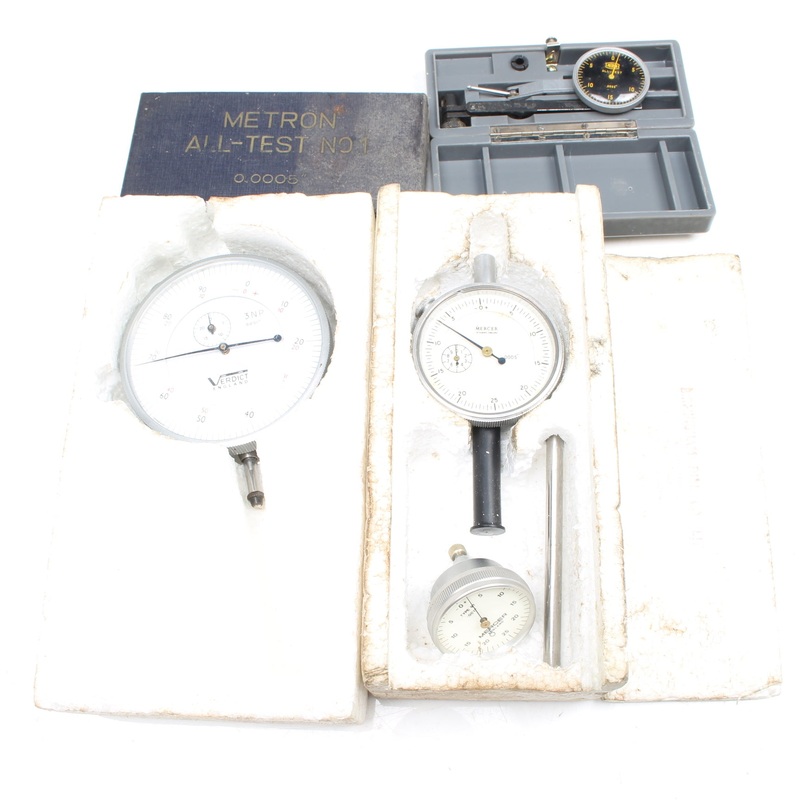 4x Old Dial Gauges - 0.0001", 0.0005", 0.001"