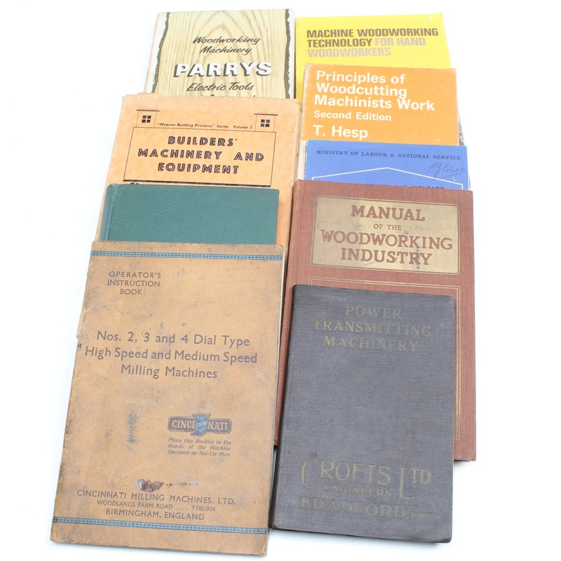 9x Old Machinery Books - Transmission, Woodwork Machinery...