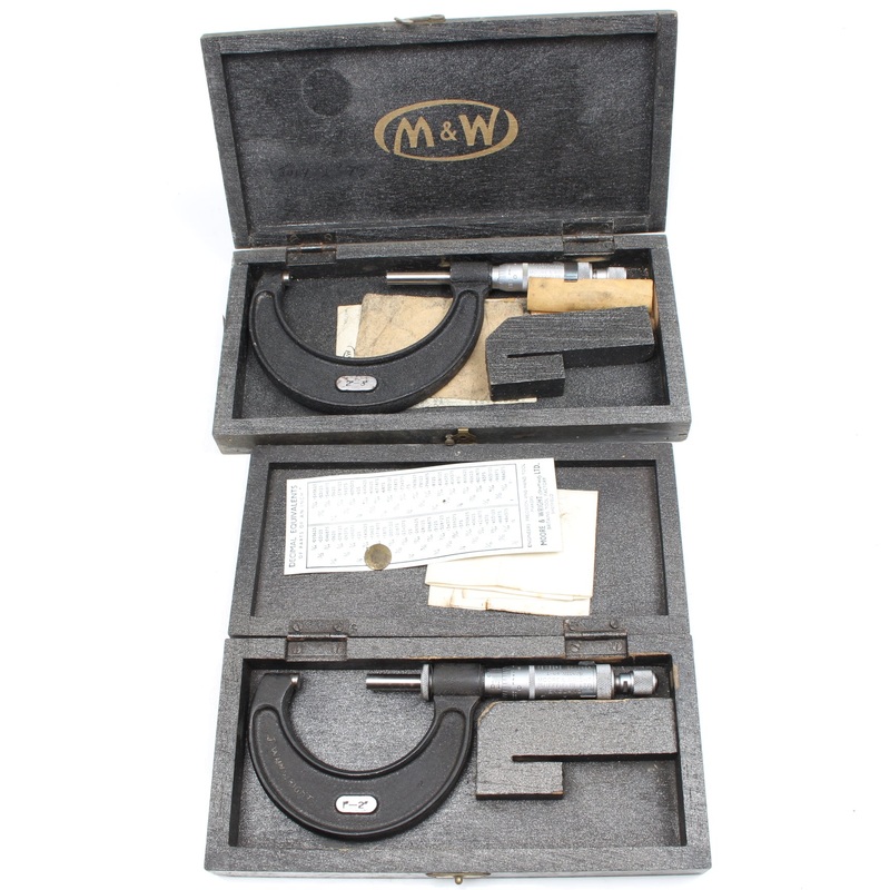 Moore and Wright Micrometers No. 966 & 966B,  1-2" & 2"-3"