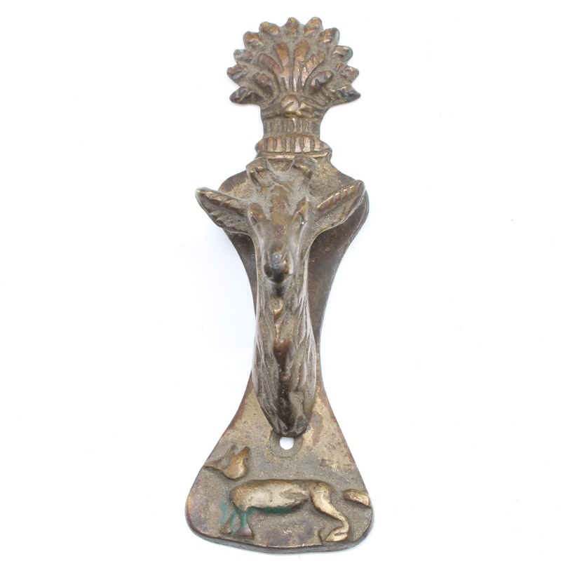 Old Brass Door Knocker - Deer