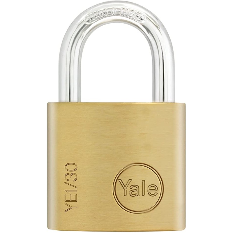 Yale PL-YE1/30/115/1 yale basic essential series 5 x 16mm 30mm brass padlock, 3 keys