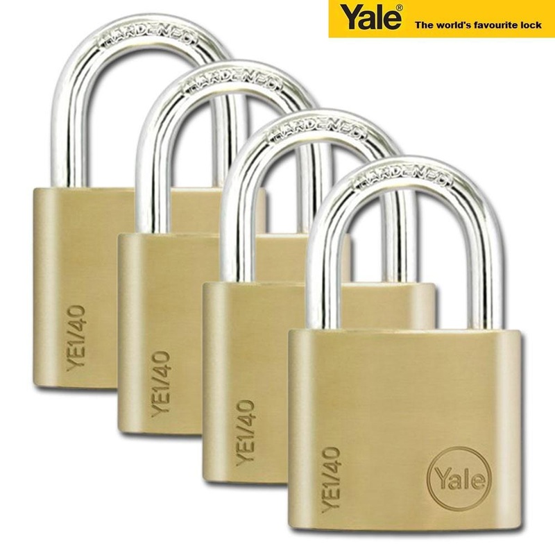 Yale PL-YE1/40/122/4 yale basic essential series 40mm 4 pack padlock,