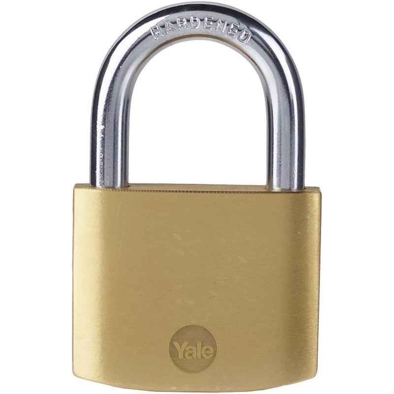 Yale PL-YE1/50/126/1 yale basic essential series 8 x 26mm 50mm brass padlock, 3 keys