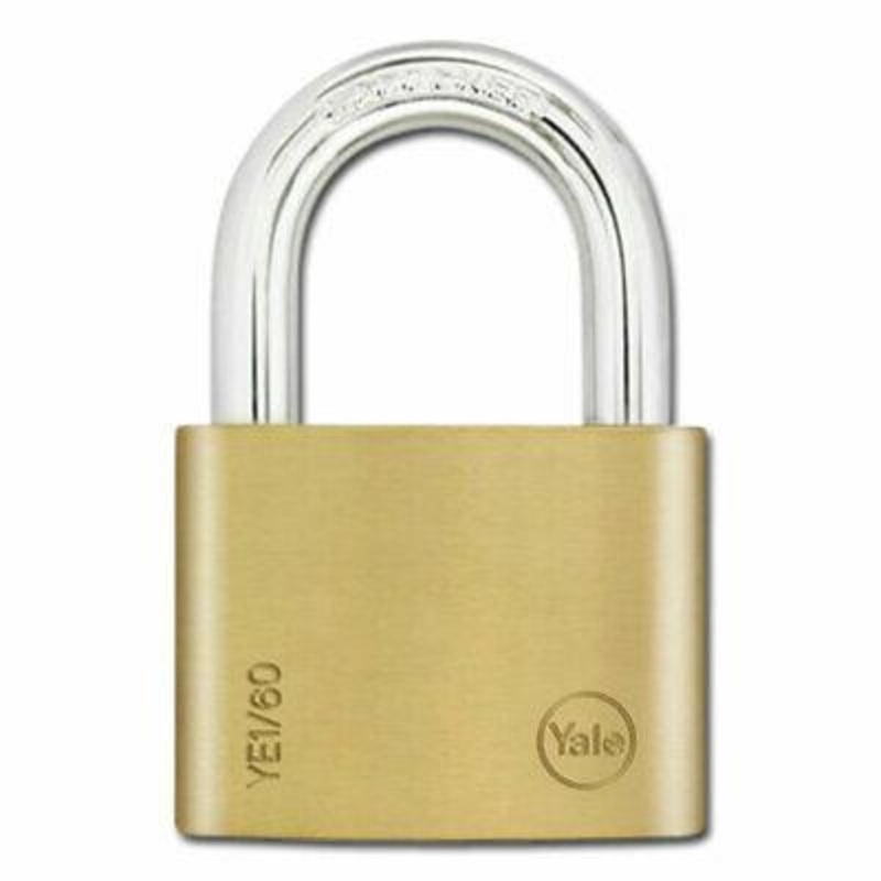 Yale PL-YE1/60/132/1 yale basic essential series 10 x 32mm 60mm brass padlock, 3 keys