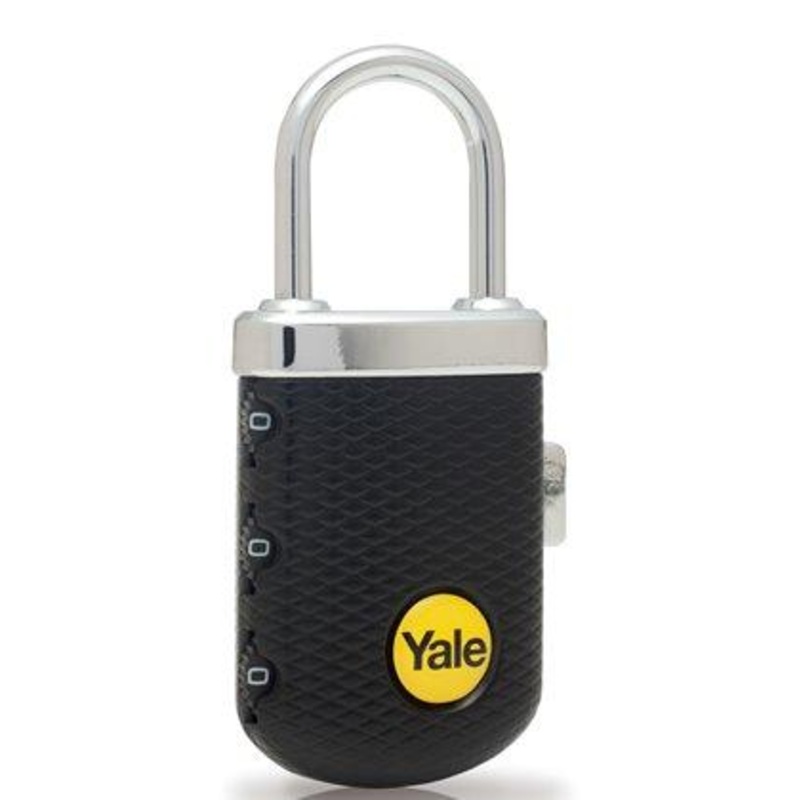 Yale YP3/31/123/1K yale basic travel lock combination padlock black