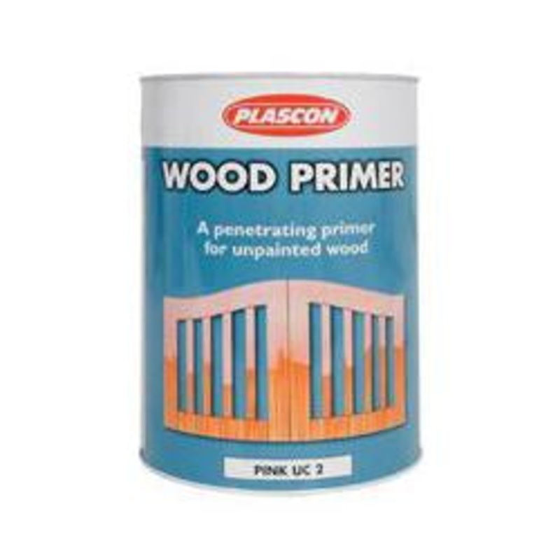 Plascon wood primer pink & white
