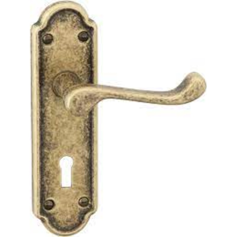 Union lever lock AB scroll bathroom handle LHP-L-100-55-WC-AB