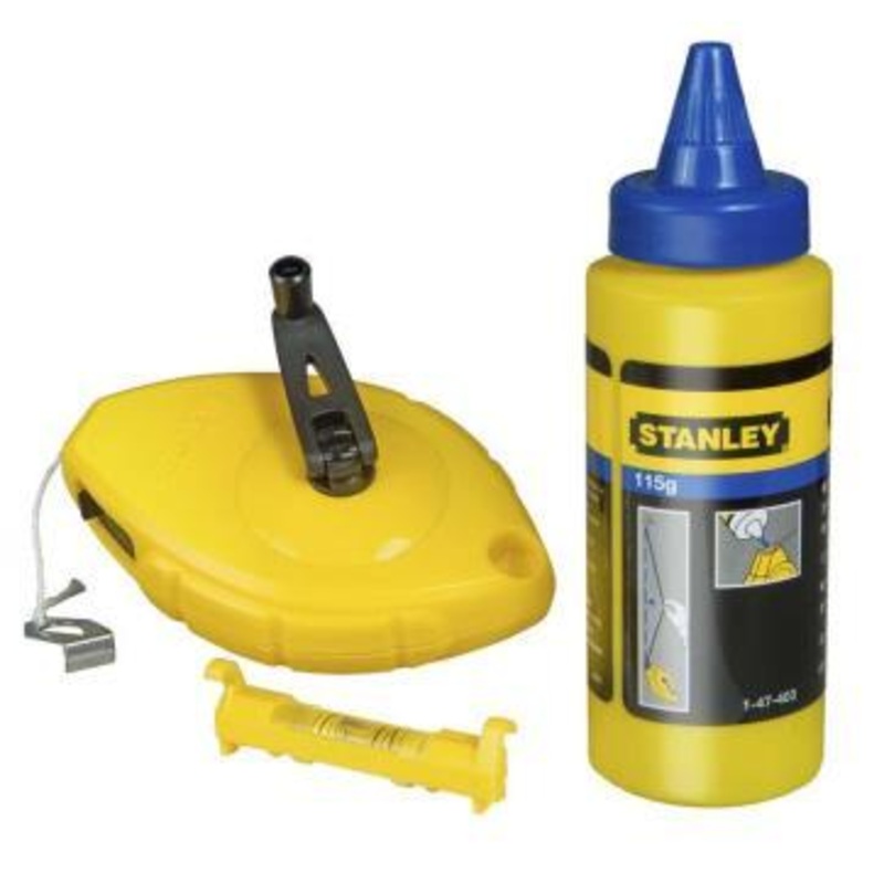 STANLEY CHALK LINE REEL 30M/100' & CHALK & LINE LEVEL