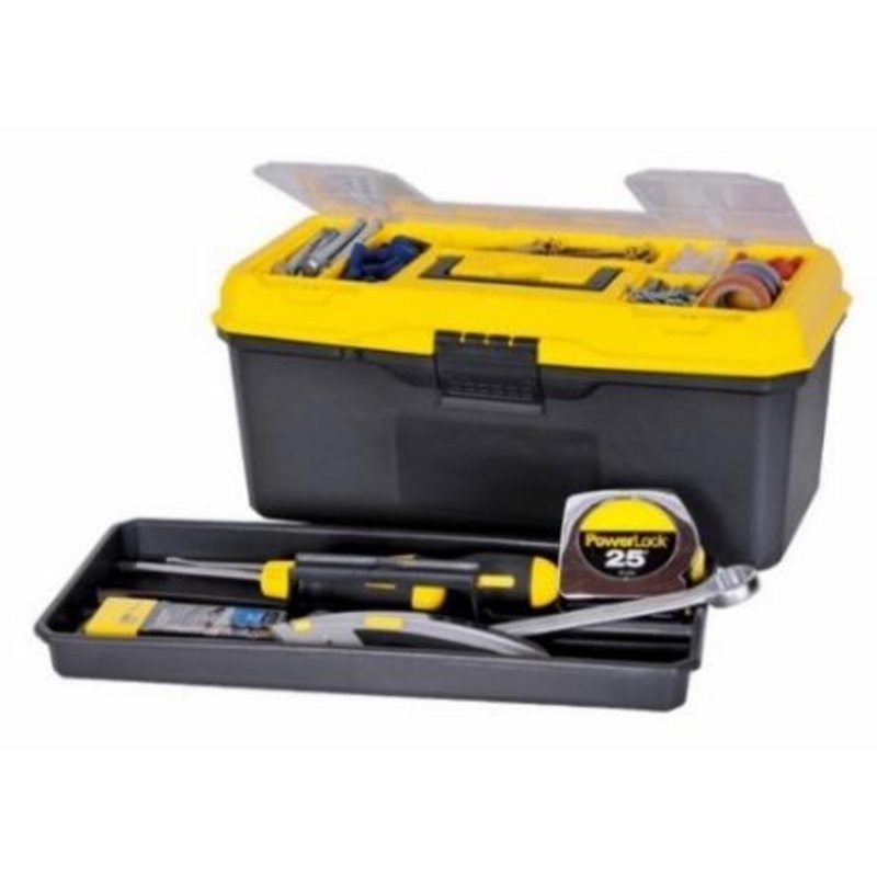 STANLEY TOOLBOX PLASTIC WITH TRAY 16"