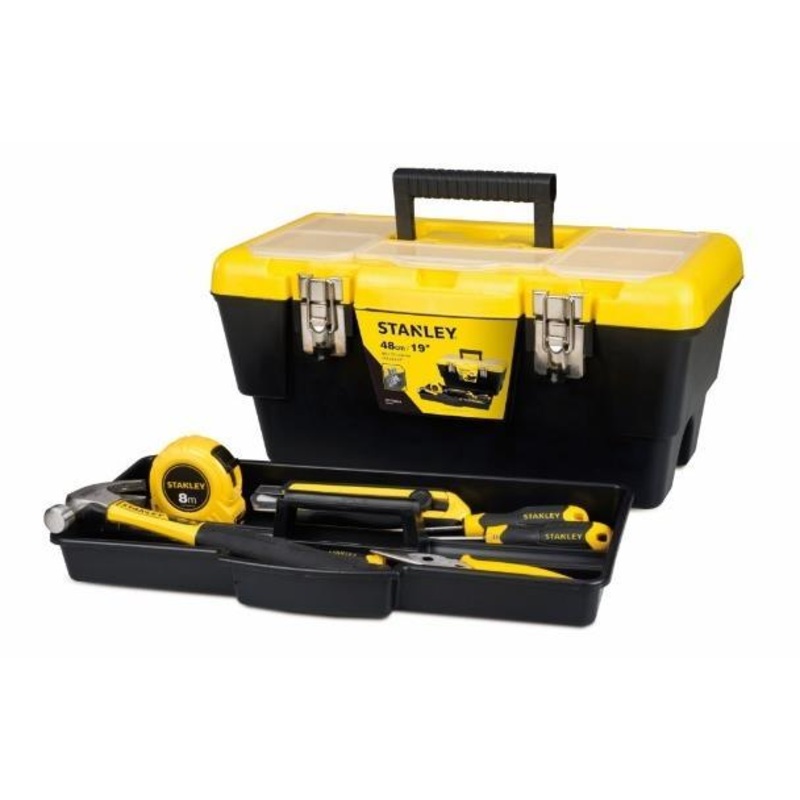 STANLEY TOOLBOX PLASTIC WITH TRAY 19"