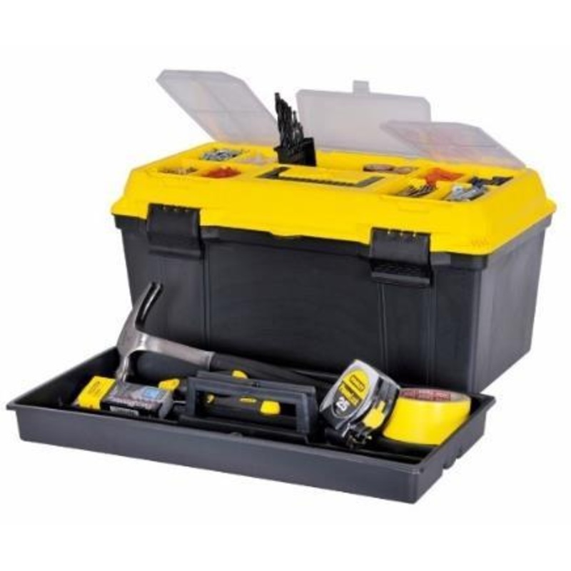 STANLEY TOOLBOX PLASTIC WITH TRAY 22"