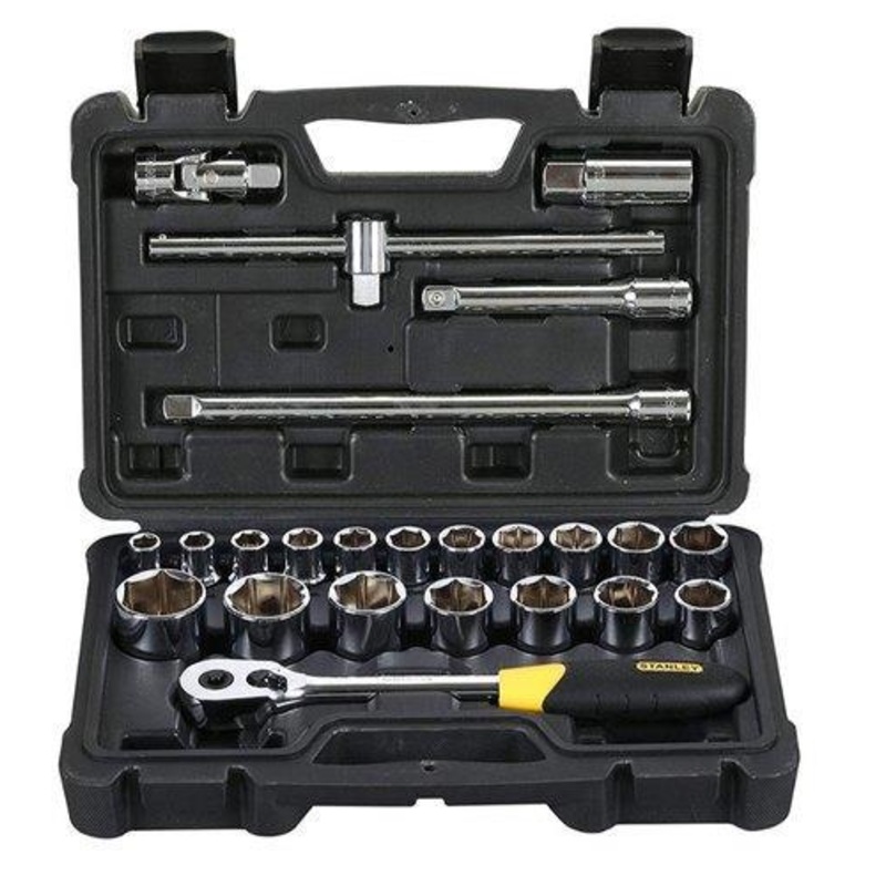 STANLEY 1/2" DR. SOCKET SET 24-PCS 10-32MM 6-PT