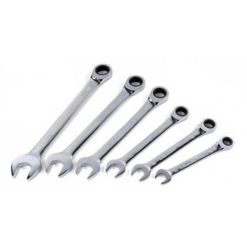 STANLEY COMBINATION SPANNER SET 6-PCS 10-19MM RATCHET TYPE