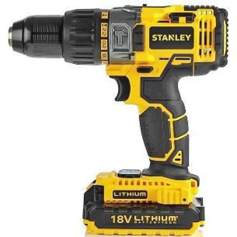 STANLEY CORDLESS HAMMER DRILL 18.0V LI-ION 2.0 AH
