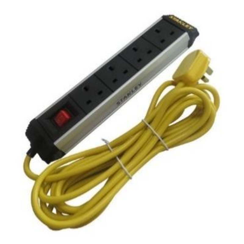 STANLEY POWER BAR 5MTRS 1.5MM 4-SOCKETS PVC CABLE