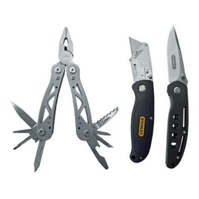 STANLEY SET 3-PCS MULTI TOOL & KNIFE