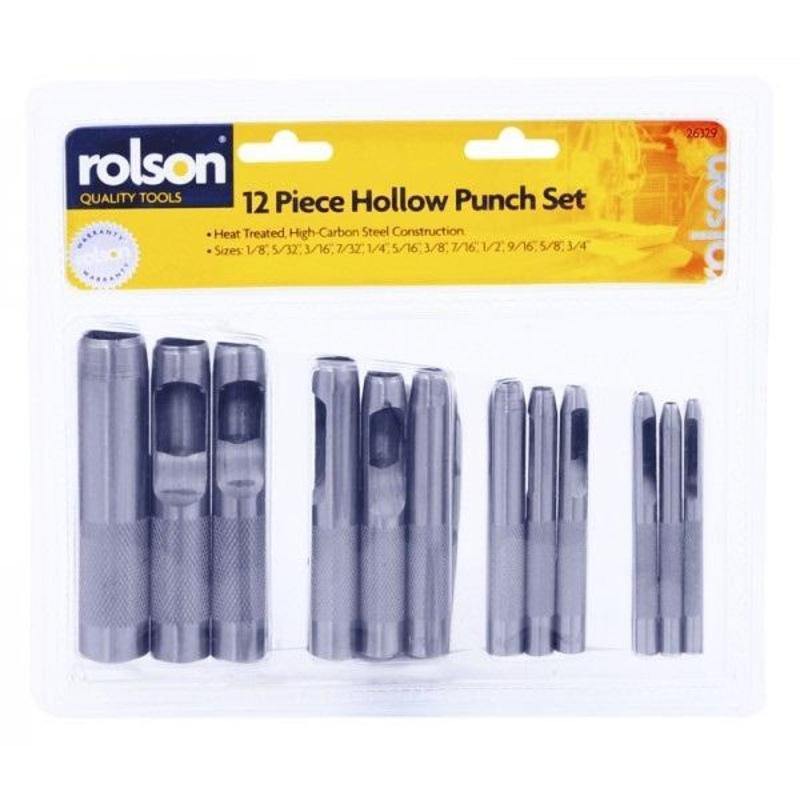 Rolson punch set 12 pc 1/8"-3/4"
