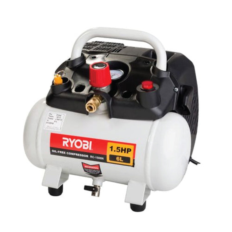 Ryobi Compressor 6lt 1.5hp portable oil-less RC-1506N