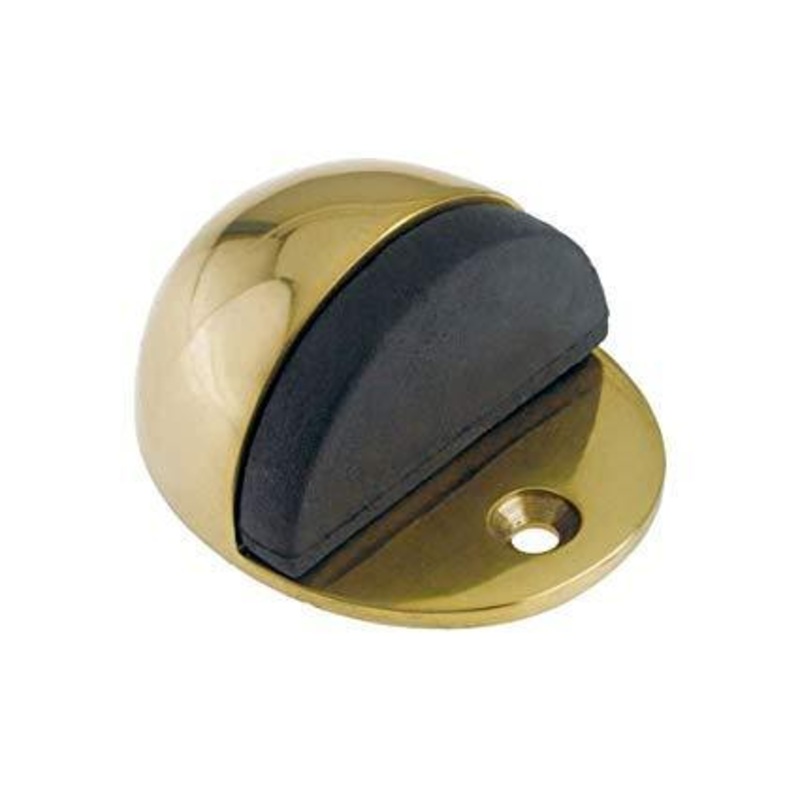 Spring door stop- door mounted