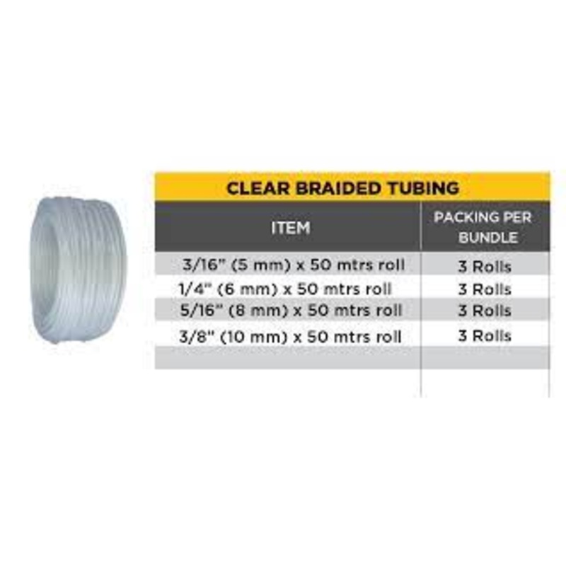 Connix plain clear hose 3/8 or 10 mm x 50 mtrs roll