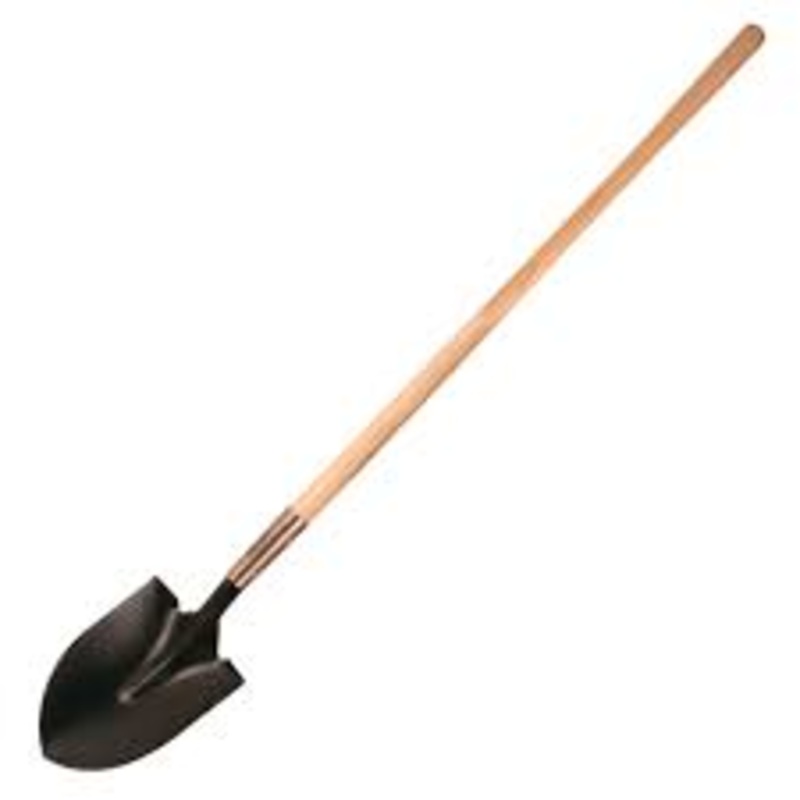 Shovel Wooden Handle Heavy Round Head