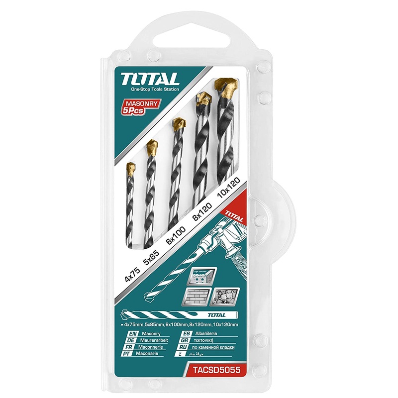 TOTAL Masonry drill bits set 5pcs (TACSD5051)