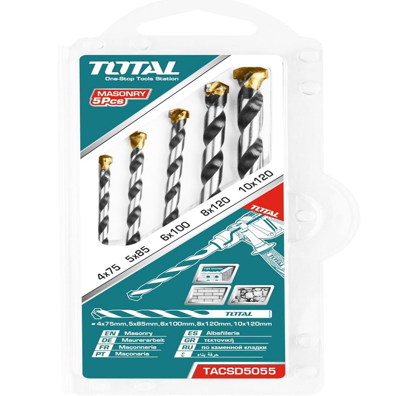 TOTAL MASONRY DRILL BITS SET 5PCS (TACSD5055)