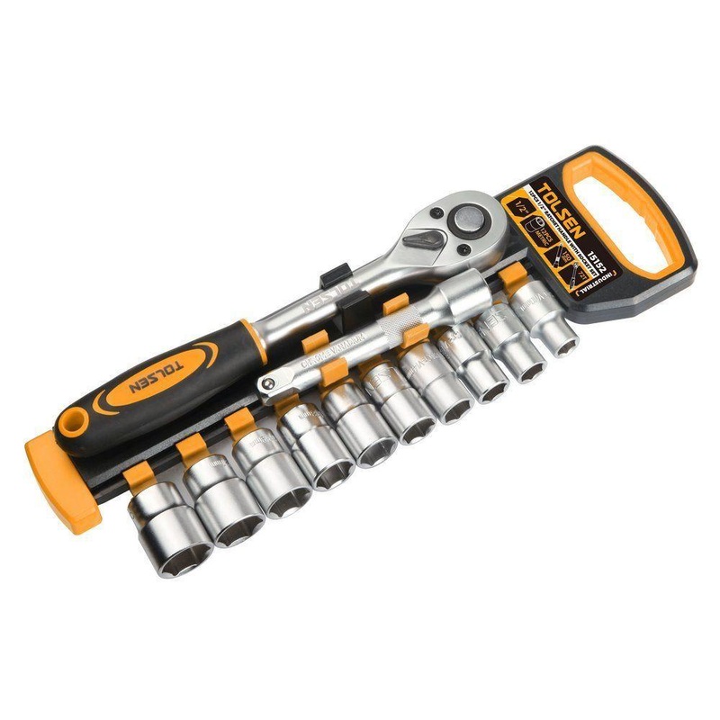 Tolsen 12pc 3/8 ratchet handle with sockets -15151