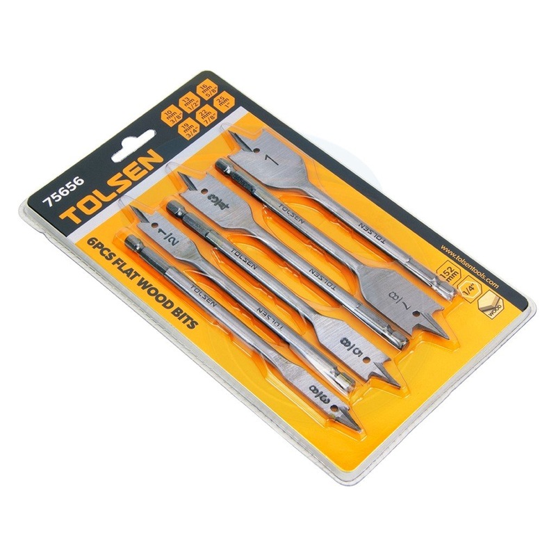 Tolsen 6pc Flat wood bit sets -75656