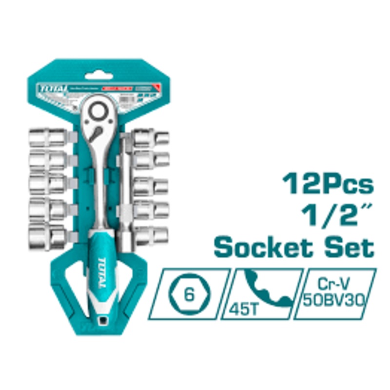Total 12Pcs 1/2" socket set THT141121