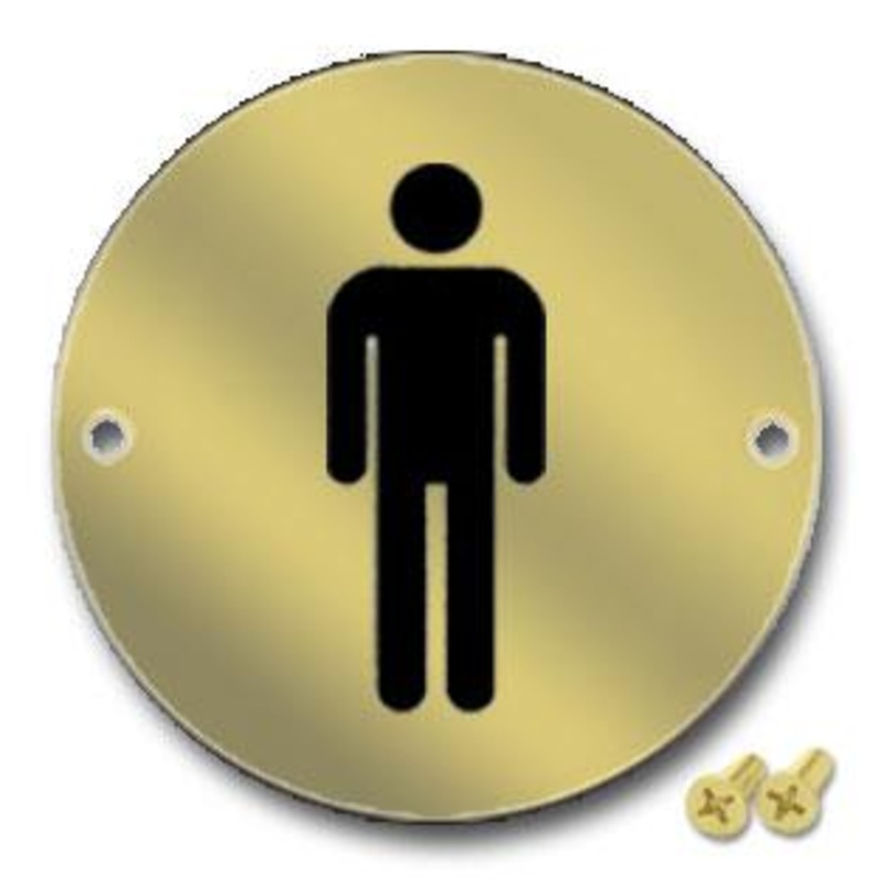 Union brass male sign-rectangular S-MS-150-100-AB