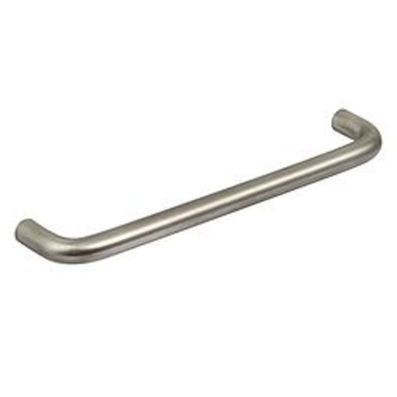 Union D-shape drawer pull-100 z 10mm-satin steel JU-011-96MM
